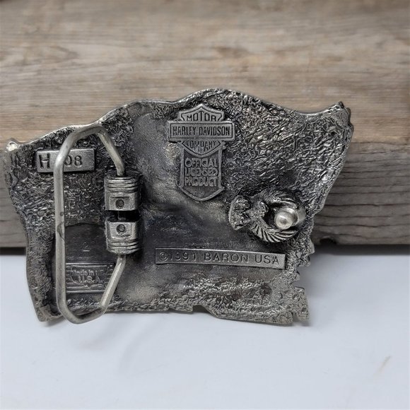 Harley Davidson 1991 Belt Buckle Baron Freedom To Ride U.S.A. H408 Rare - Picture 9 of 10